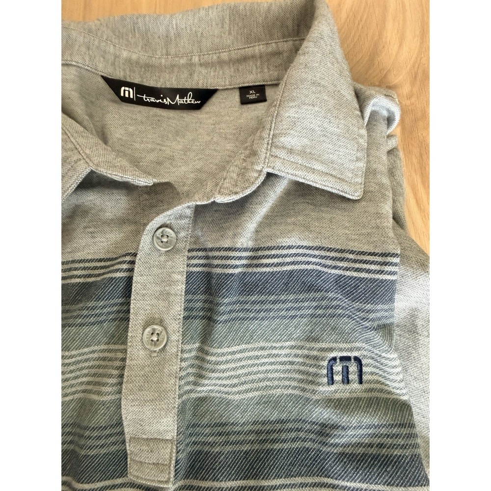 Travis Mathew Polo Shirt Mens Blue Performance Golf Short Sleeve‎ XL